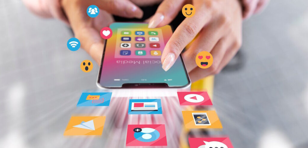 z telefonu lietaju ikony socialnych sieti